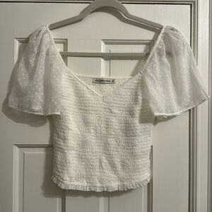 Abercrombie Smocked Flutter Sleeve Top